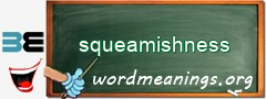 WordMeaning blackboard for squeamishness